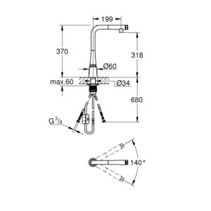 Grohe Zedra SmartControl Sink Mixer - Chrome (31593002) - main image 3