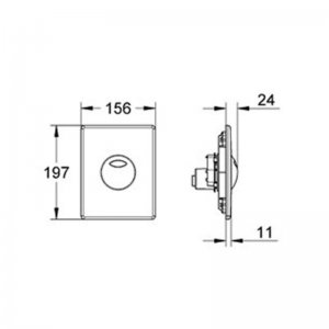 Grohe Skate dual flush single hose WC wall plate - chrome (38862000) - main image 3