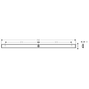 Hansgrohe WallStoris Wall Bar - 70cm - Matt White (27904700) - main image 3