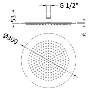 Hudson Reed 300mm Round Fixed Shower Head - Chrome (HEAD26) - main image 3