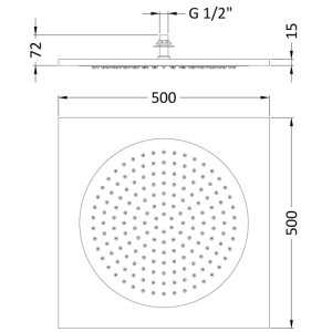 Hudson Reed 500mm Ceiling Tile Shower Head - Chrome (HEAD82) - main image 3