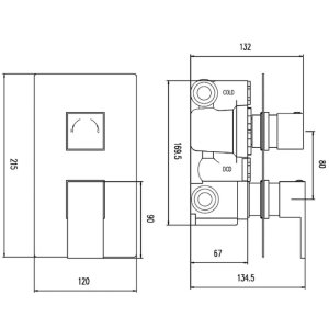 Hudson Reed Art Twin Concealed Thermostatic Mixer Shower Valve Only - Chrome (ART3210) - main image 3