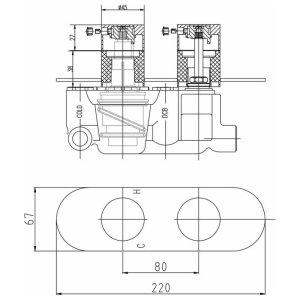 Hudson Reed Indus Twin Concealed Thermostatic Shower Valve With Diverter - Chrome (RND3207) - main image 3