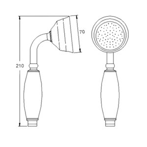 Hudson Reed Large Traditional Shower Head - White/Chrome (A3150G) - main image 3