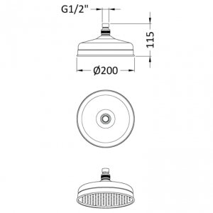 Hudson Reed Round Fixed Shower Head - Chrome (HEAD21) - main image 3