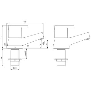 Ideal Standard Calista bath pillar taps (B1147AA) - main image 3