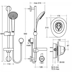 Ideal Standard CTV thermostatic built in shower valve and kit (A5782AA) - main image 3