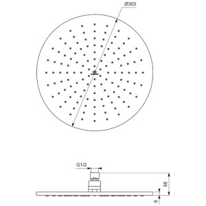 Ideal Standard Idealrain round 300mm fixed rainshower head (A5803AA) - main image 3