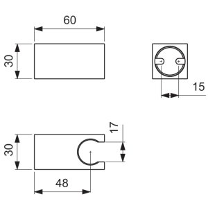 Ideal Standard Idealrain square shower handset bracket (BC770AA) - main image 3