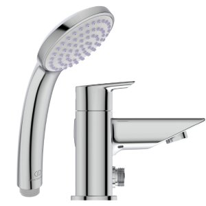 Ideal Standard Tesi two hole dual control bath shower mixer with shower set (A6591AA) - main image 3