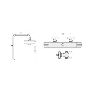 Inta Puro Safe Touch Dual Thermostatic Bar Mixer Shower - Chrome (PU10032CP) - main image 3