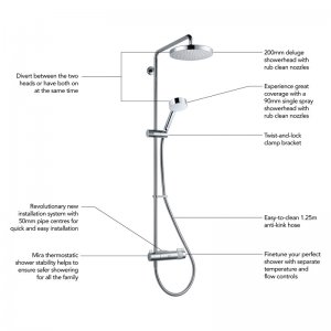 Mira Agile ERD Thermostatic bar mixer shower with Diverter - chrome - up to Feb 19 (1.1736.403) - main image 3