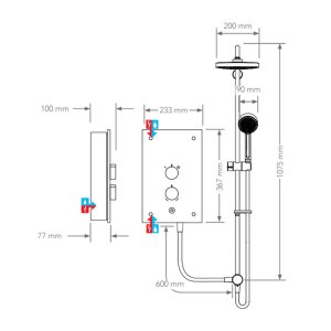 Mira Azora Dual Thermostatic Electric Shower 9.8kW - Frosted Glass (1.1634.156) - main image 3