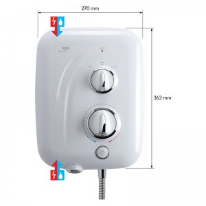 Mira Elite QT Pumped Electric Shower 10.8kW - White/Chrome (1.1845.002) - main image 3