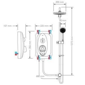 Mira Jump Dual Thermostatic Electric Shower 10.8kW - White/Chrome (1.1788.576) - main image 3