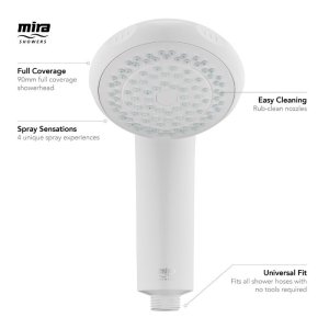 Mira Logic Adjustable Shower Head - White (was 450.34) (2.1605.177) - main image 3