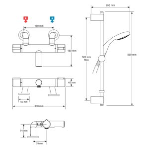 Mira React Bath/Shower Mixer - Valve Only - Chrome (1.1900.020) - main image 3