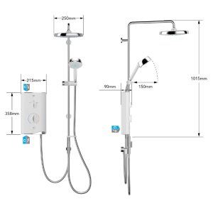 Mira Sport Dual Outlet Electric Shower - 9.0kW (1.1746.824) - main image 3