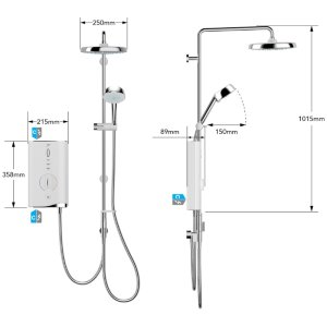 Mira Sport Max Dual Outlet Electric Shower - 10.8kW (1.1746.830) - main image 3