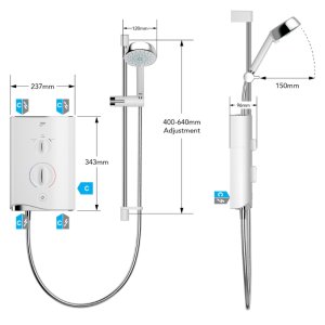 Mira Sport Multi-Fit SIngle Outlet - 9.8kW (1.1746.834) - main image 3