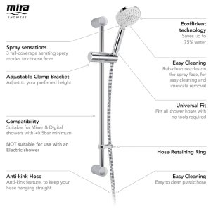 Mira  Zest Shower Fittings Kit - Chrome (1.1984.005) - main image 3