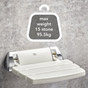 Mira Shower Seat White and Chrome (2.1536.129) - main image 3