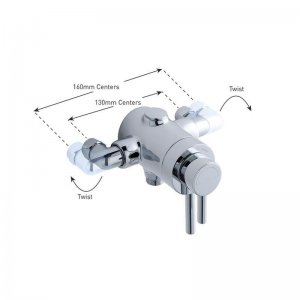 MX Options Concentric Petite Exposed Thermostatic Mixer Shower & Rail Kit (HNI) - main image 3