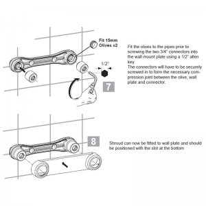 Trevi bar valve mounting kit 15mm copper compression (B8634AA) - main image 3