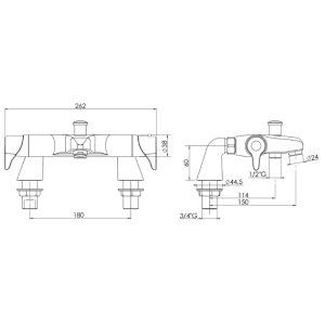 Triton Dene Type 2 Bath Mixer Shower - Chrome (TTDTHBSM) - main image 3