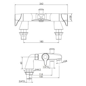 Triton Dene Type 2 Bath Mixer Shower with Shower Kit - Chrome (TTDTBSMR) - main image 3