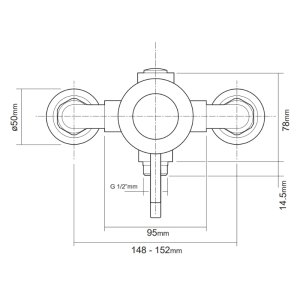 Triton Elina Exposed Concentric Type 3 TMV Mixer Shower With Grab Rail Riser - Chrome (ELICMINCEX) - main image 3