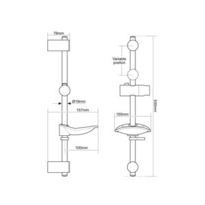 Triton Lewis-8000 Series Fast-Fit Shower Rail Kit - Chrome/White (TSKFLEW8000WC) - main image 3