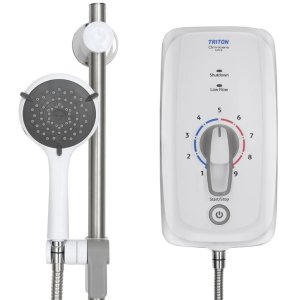 Triton Omincare Ultra Plus Thermostatic Electric Shower With Grab Riser Rail and Digital Waste 9.8kW (CINCULTPD09WGRB) - main image 3
