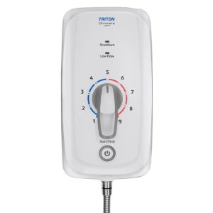 Triton Omnicare Ultra Plus Thermostatic Electric Shower and Digital Waste 8.7kW - White (CINCULTPD08W) - main image 3
