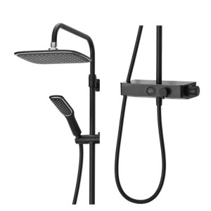 Triton Push Button Diverter Dual Bar Mixer Shower - Black (PBDIVBLK) - main image 3