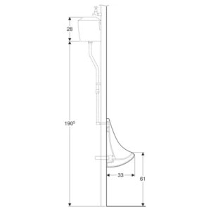 Twyford Spectrum Urinal for Concealed Cistern (VC7004WH) - main image 3