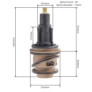 Ultra SC50-T20 thermostatic cartridge assembly - 20 tooth spline (SC50T20) - main image 3