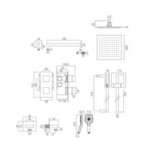 Vado Notion 2 Outlet Thermostatic Shower Set - Chrome (TAB-1720/NOT-ORA-CP) - main image 3