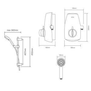 Aqualisa Aquastream power shower - white (813.40.20) - main image 4