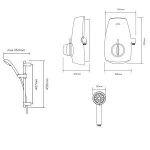 Aqualisa Aquastream Power Shower - white/chrome (813.40.21) - main image 4