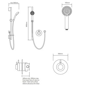 Aqualisa Dream concealed mixer shower with adjustable head (DRM001CA) - main image 4