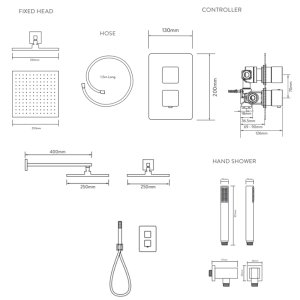 Aqualisa Dream Square Thermostatic Mixer Shower - Chrome (DRMDCV2.HSFW.SQR) - main image 4