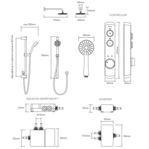 Aqualisa iSystem concealed digital shower with adjustable and wall fixed shower heads - HP/Combi (ISD.A1.BV.DVFW.21) - main image 4