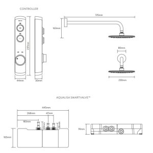 Aqualisa iSystem concealed digital shower with wall fixed shower head - gravity pumped (ISD.A2.BFW.21) - main image 4