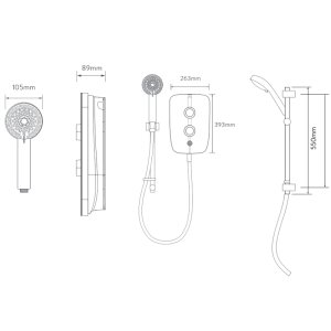 Aqualisa Lumi + Electric Shower 10.5kW - Mirrored Chrome (LMEP10501) - main image 4