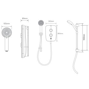 Aqualisa Lumi + Electric Shower 8.5kW - Mirrored Chrome (LMEP8501) - main image 4