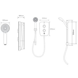 Aqualisa Lumi + Electric Shower 9.5kW - Mirrored Chrome (LMEP9501) - main image 4