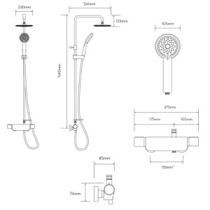 Aqualisa Midas 220 shower column (MD220SC) - main image 4