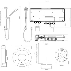 Aqualisa Optic Q Smart Shower Concealed with Adj and Ceiling Fixed Head - Gravity Pumped (OPQ.A2.BV.DVFC.23) - main image 4