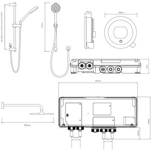 Aqualisa Optic Q Smart Shower Concealed with Adj and Wall Fixed Head - Gravity Pumped (OPQ.A2.BV.DVFW.23) - main image 4